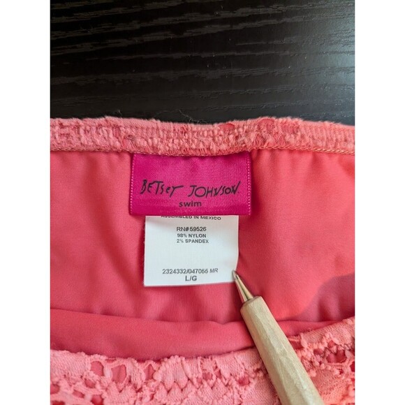 NWT Vintage Betsey Johnson Pink Y2K Ruffled Lace Swimsuit‎ Bottom Women's Large - Picture 5 of 7